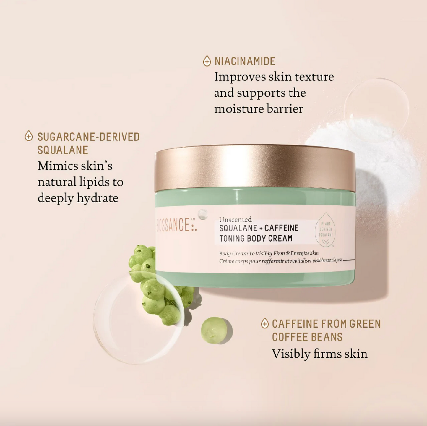 Biossance's Squalane + Caffeine Toning Body Cream